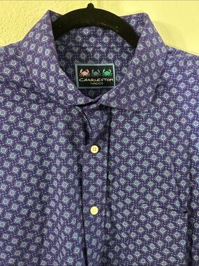 Charleston Threads Men’s Purple Printed Button-Down Shirt